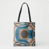 Turquoise Gold Sun Zuidwestelijke Kunst Tote Bag (Voorkant)