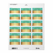 Turquoise Gold Turtle Animal Tribal Etiket (Full Sheet)