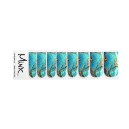 Turquoise Gold Vein Minx Nail Art