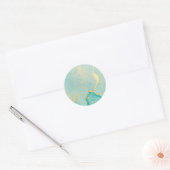 Turquoise Gold Waterverf Classic Round Sticker (Envelop)