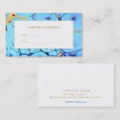 Turquoise Gold Waterverf Salon Afspraakkaart Afsprakenkaartje (Voorkant / Achterkant)