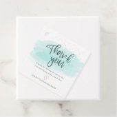 Turquoise Gold Waterverf Vrijgezellenfeest Harteli Bedankjes Labels (In situ)