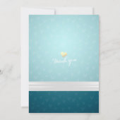 Turquoise Gold & White Ribbon Script Save the Date (Achterkant)