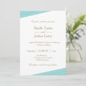 Turquoise Gold witte grijze subtiele strepen bruil Kaart (Staand voorkant)