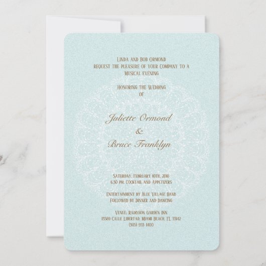 Turquoise Golden Indian - Uitnodiging voor een bru (Achterkant)