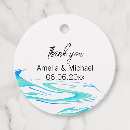 Turquoise golf bedankjes labels (Voorkant)