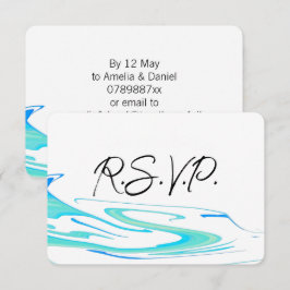 Turquoise Golf Modern Elegante Trouw-RSVP-Kaart RSVP Kaartje
