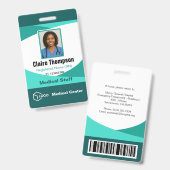 Turquoise Golf Modern Turquoise Geometrische Zakel Badge (Voor- en achterkant)