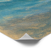 Turquoise Golf - Pastel Schilderstijl Kunst Poster (Hoek)