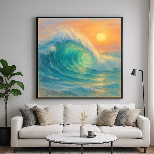 Turquoise Golf - Pastel Schilderstijl Kunst Poster