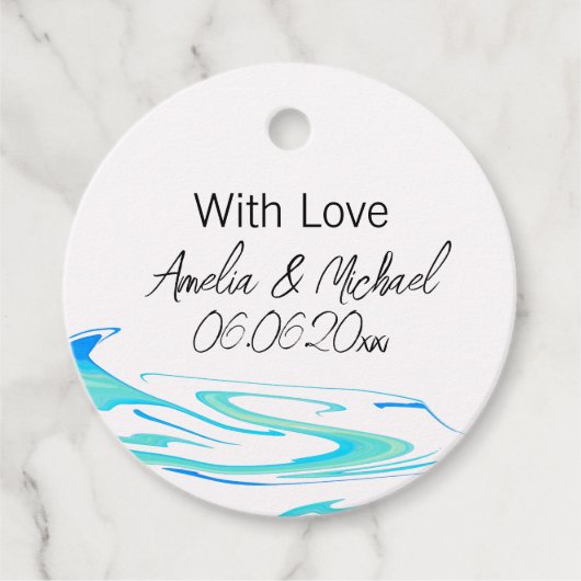 Turquoise Golf Personalized Bedankjes Labels (Voorkant)