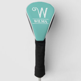 Turquoise Golfhoofdhoes met Monogram Golfheadcover