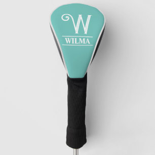 Turquoise Golfhoofdhoes met Monogram Golfheadcover