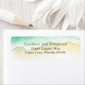 Turquoise golven aan de kust etiket (Insitu)