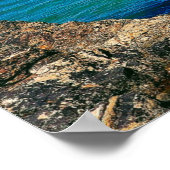 Turquoise-golven en -surf, Perranporth, Cornwall Poster (Hoek)