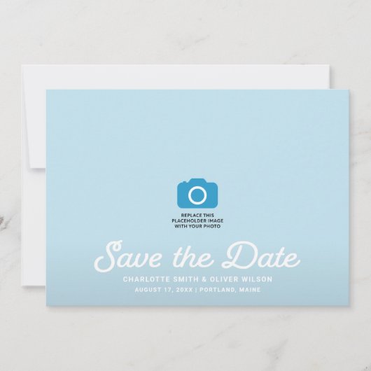Turquoise golven Volledige foto Opslaan de datum K Save The Date (Voorkant)