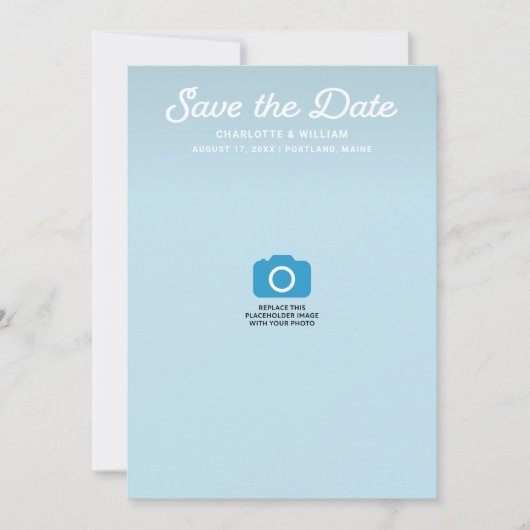 Turquoise golven Volledige foto Opslaan de datum K Save The Date (Voorkant)