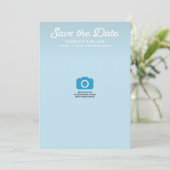 Turquoise golven Volledige foto Opslaan de datum K Save The Date (Staand voorkant)