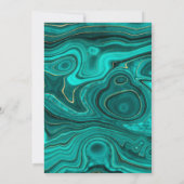 Turquoise & Goud Agaat Ingekorte Trouwgastenlijst Aankondiging (Achterkant)