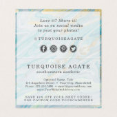 Turquoise & Goud Agaat Steen Geode Bedankkaart Kaart (Binnenkant ongevouwen)