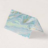 Turquoise & Goud Agaat Steen Geode Bedankkaart Kaart (Achterkant)