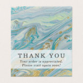 Turquoise & Goud Agaat Steen Geode Bedankkaart Kaart (Buitenkant ongevouwen)