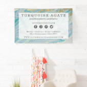Turquoise & Goud Agaat Steen Geode Marmer Wervelin Spandoek (Insitu)