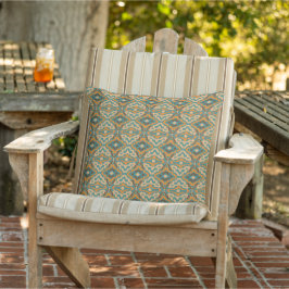 Turquoise Goud Crème Patroon Buitenkussen