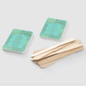 Turquoise Goud Deco Chic Glam Trouwprogramma Handwaaier (Niet-gemonteerd)