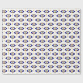 Turquoise Goud en Blauw Derde Oog Cadeaupapier (Vlak)