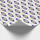 Turquoise Goud en Blauw Derde Oog Cadeaupapier (Hoek)