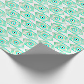 Turquoise Goud en Blauw Derde Oog Cadeaupapier (Hoek)