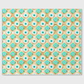Turquoise Goud en Blauw Derde Oog Cadeaupapier (Vlak)