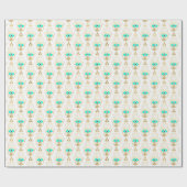 Turquoise Goud en Blauw Derde Oog Cadeaupapier (Vlak)