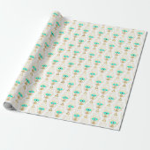 Turquoise Goud en Blauw Derde Oog Cadeaupapier (Uitgerold)