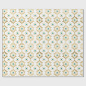 Turquoise Goud en Blauw Derde Oog Cadeaupapier (Vlak)