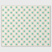 Turquoise Goud en Blauw Derde Oog Cadeaupapier (Vlak)
