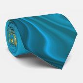 Turquoise goud gemarmerd stropdas (Opgerold)