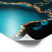 Turquoise & Goud Groen Begrafenis Welkomstbord Foto Afdruk (Hoek)