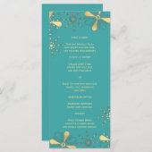 Turquoise & Goud Indiaas geïnspireerde Slim Dinner Menu (Voorkant / Achterkant)