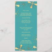 Turquoise & Goud Indiaas geïnspireerde Slim Dinner Menu (Voorkant)