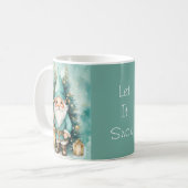 Turquoise & Goud Kerstkabouter Koffiemok (Voorkant links)