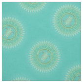 Turquoise Goud Mandala Schildpad Stam Dier Stof (Swatch)