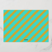 Turquoise & Goud Moderne Retro Kerstfoto Folie Feestdagenkaart (Achterkant)