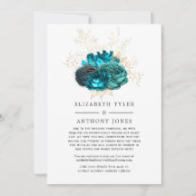 Turquoise & Goud Vintage Bloemengastlijst Aantal V