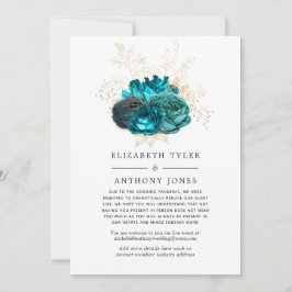 Turquoise & Goud Vintage Bloemengastlijst Aantal V Aankondiging