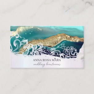 *~* Turquoise Goud Wit QR Agaat AP66 Glam Luxe Visitekaartje