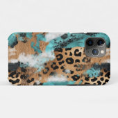 Turquoise Goud Zwart Luipaard Case-Mate iPhone Case (Achterkant (horizontaal))