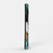 Turquoise Goud Zwart Luipaard Case-Mate iPhone Case (Achterkant/rechts)