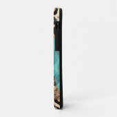 Turquoise Goud Zwart Luipaard Case-Mate iPhone Case (Achterkant/links)